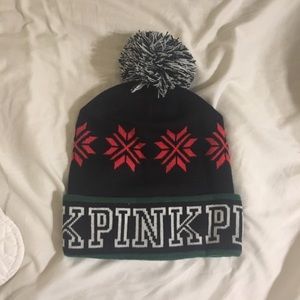 Victoria’s Secret pink Christmas beanie